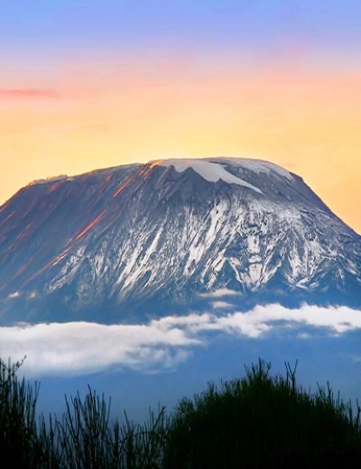 Sunrise on mount Kilimanjaro. Kenya. Amboseli national park.