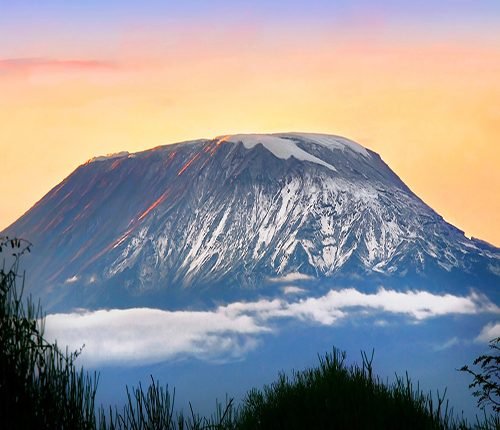 Sunrise on mount Kilimanjaro. Kenya. Amboseli national park.
